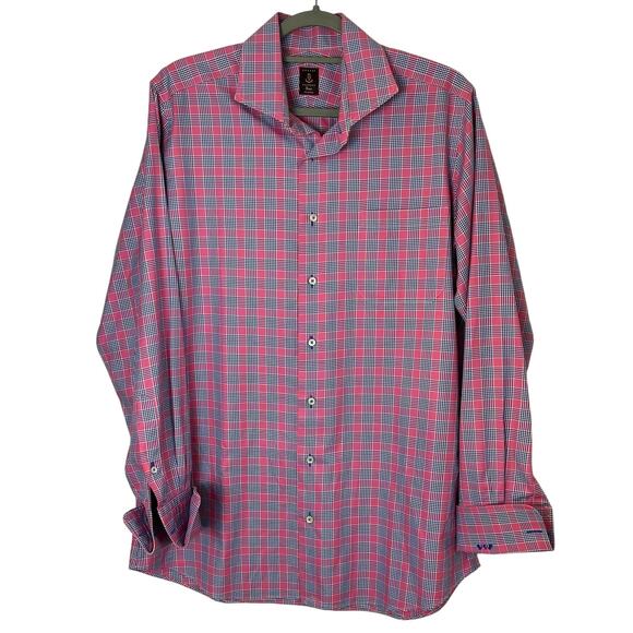 Robert Talbott Shirt Estate Bespoke Mens Button Up Mauve Plaid Size XL - Picture 1 of 9